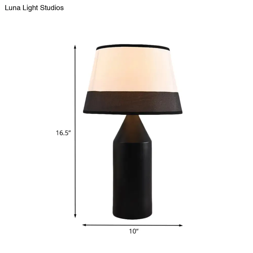 Modern Pencil Shape Desk Light Metal Bedside Lamp - 1-Bulb Nightstand Lamp in Black