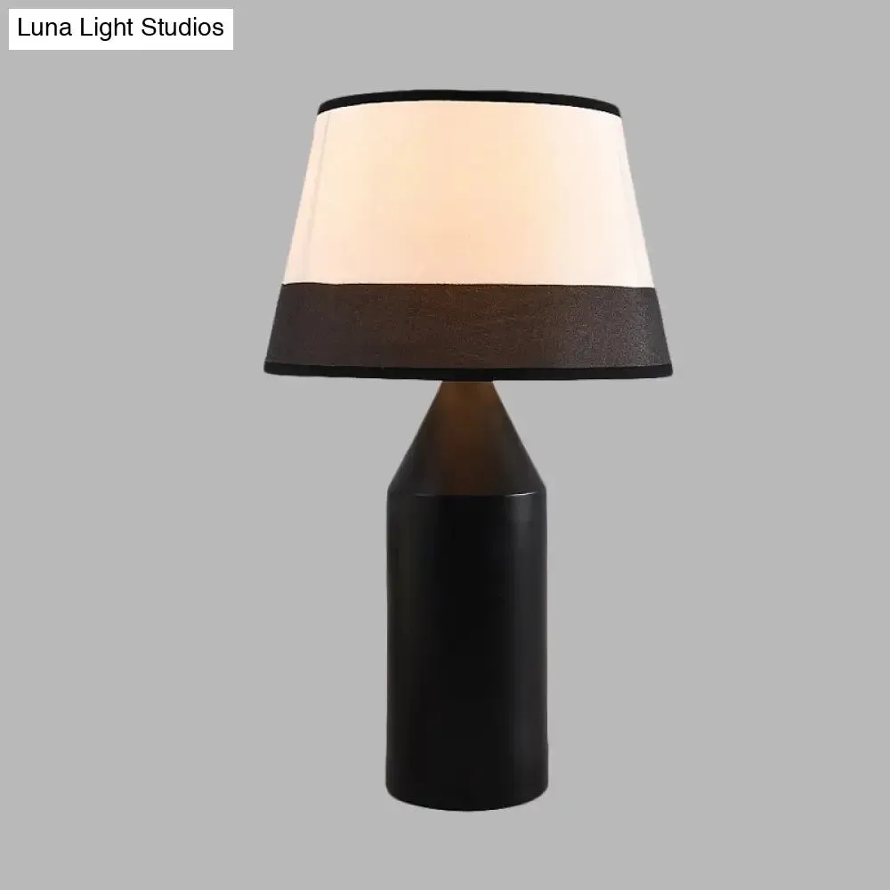 Modern Pencil Shape Desk Light Metal Bedside Lamp - 1-Bulb Nightstand Lamp in Black
