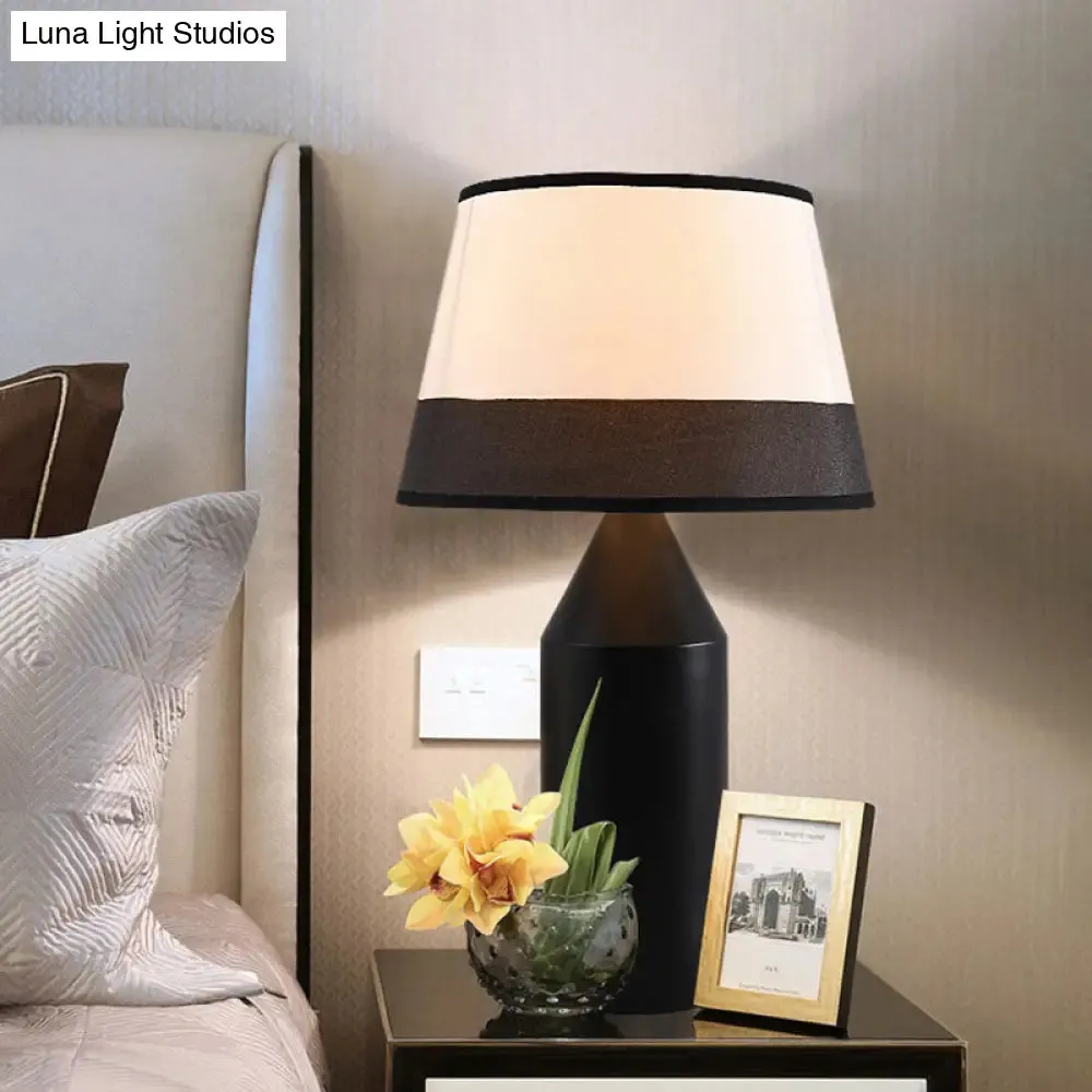 Modern Pencil Shape Desk Light Metal Bedside Lamp - 1-Bulb Nightstand Lamp in Black