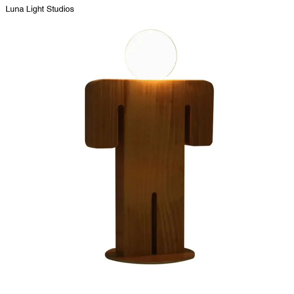 Modern Plug-In Desk Lamp: People Study Room Desk Light Wood - Beige