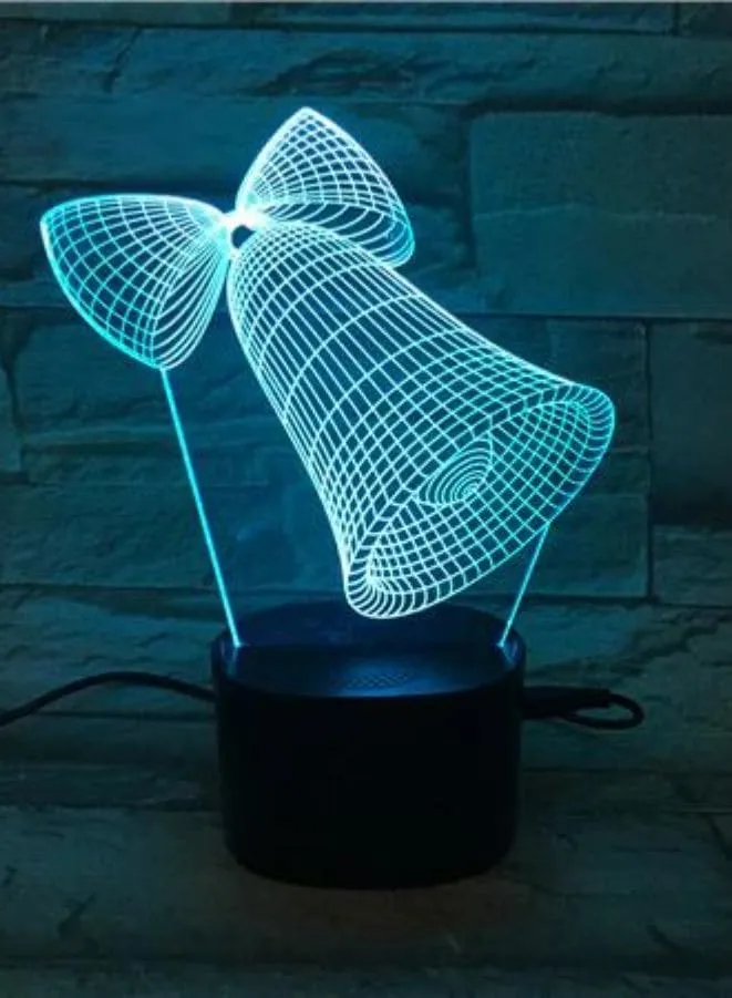 Multi-color Bell 3D Acrylic LED Light, USB Desk Lamp, 16 Color with remote, Both Battery and USB Powered