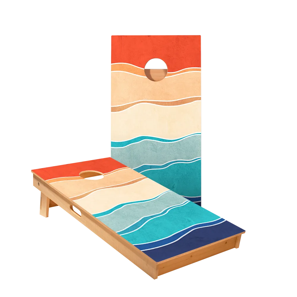 Multi-Color Waves Star Cornhole Boards