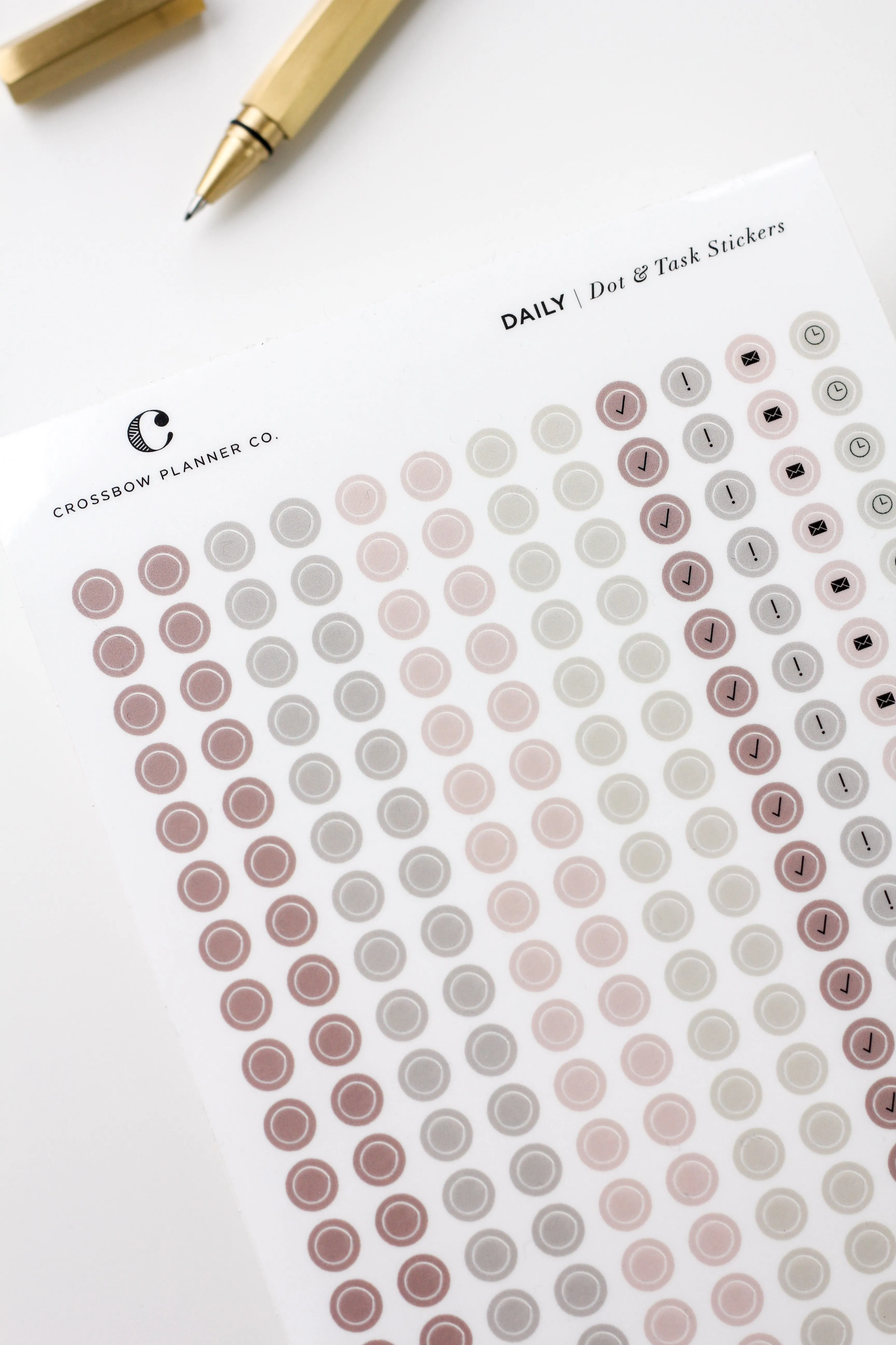 Neutral Dot & Tasks | Transparent Planner Stickers