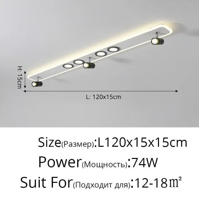 No Main Light Living Room Chandeliers Track Spotlight Surface Installation Minimalist Home Front Desk Long Strip Ceiling Lamp