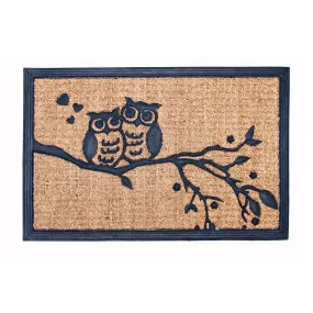 OnlyMat Owl Design Natural Coir Moulded Matting Mat