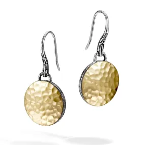Palu Dot Hammered Gold Silver Round Drop Earrings -  EZ7154