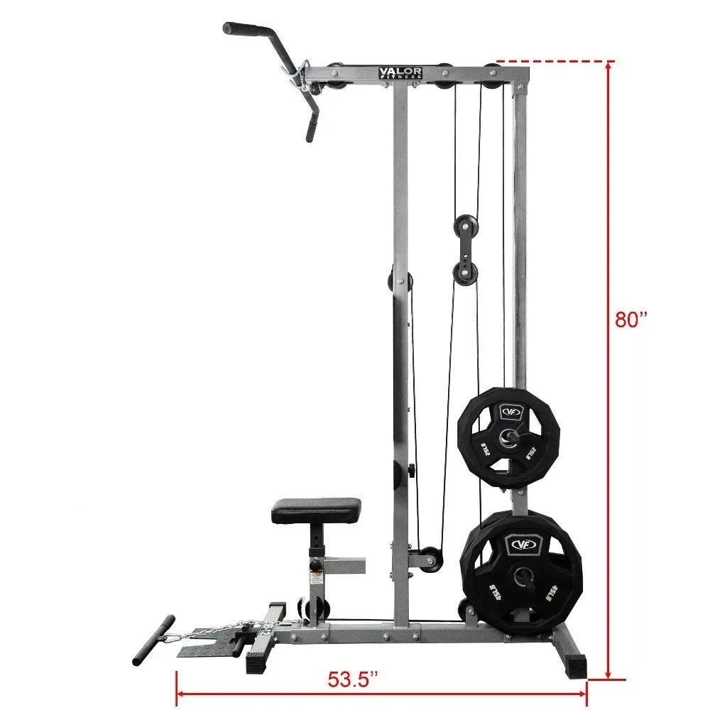 Plate Loaded Lat Pull Machine w/ Row and Ab Crunch