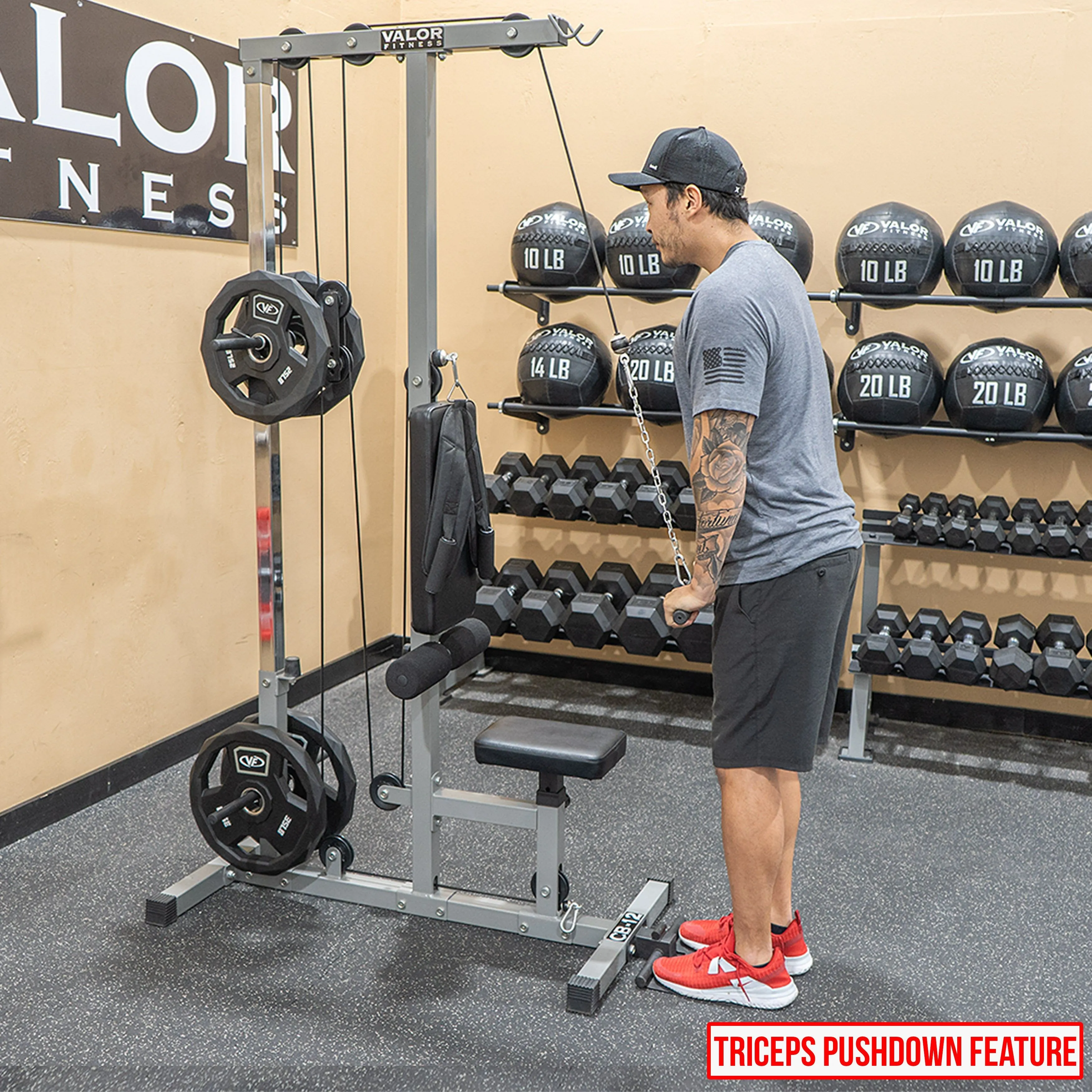 Plate Loaded Lat Pull Machine w/ Row and Ab Crunch
