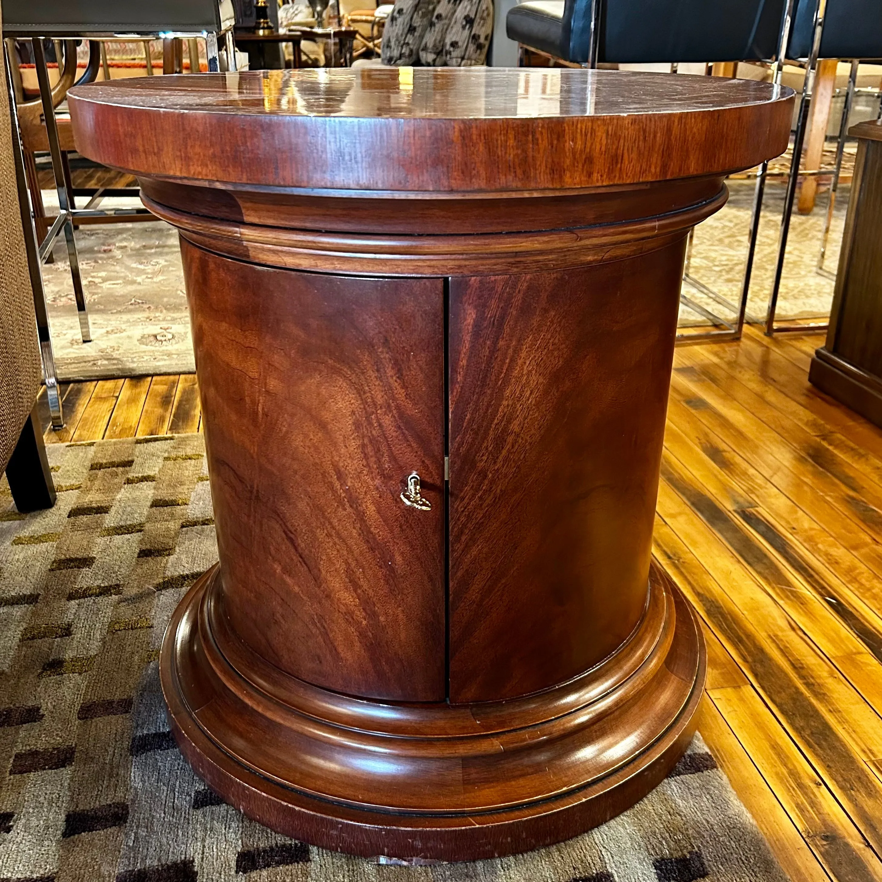 Ralph Lauren Side Cabinet, Column Shape, Round Top - 2 Available