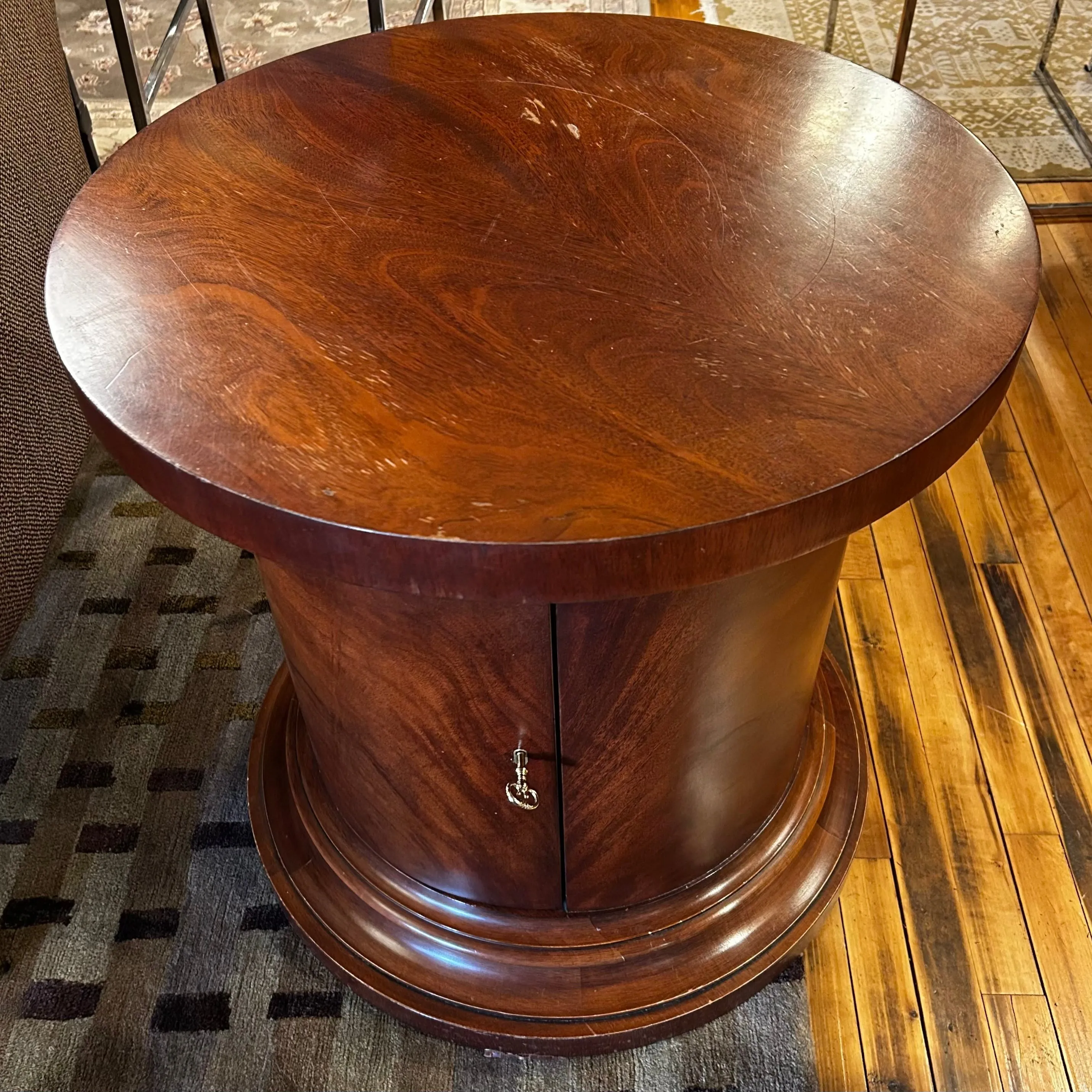 Ralph Lauren Side Cabinet, Column Shape, Round Top - 2 Available