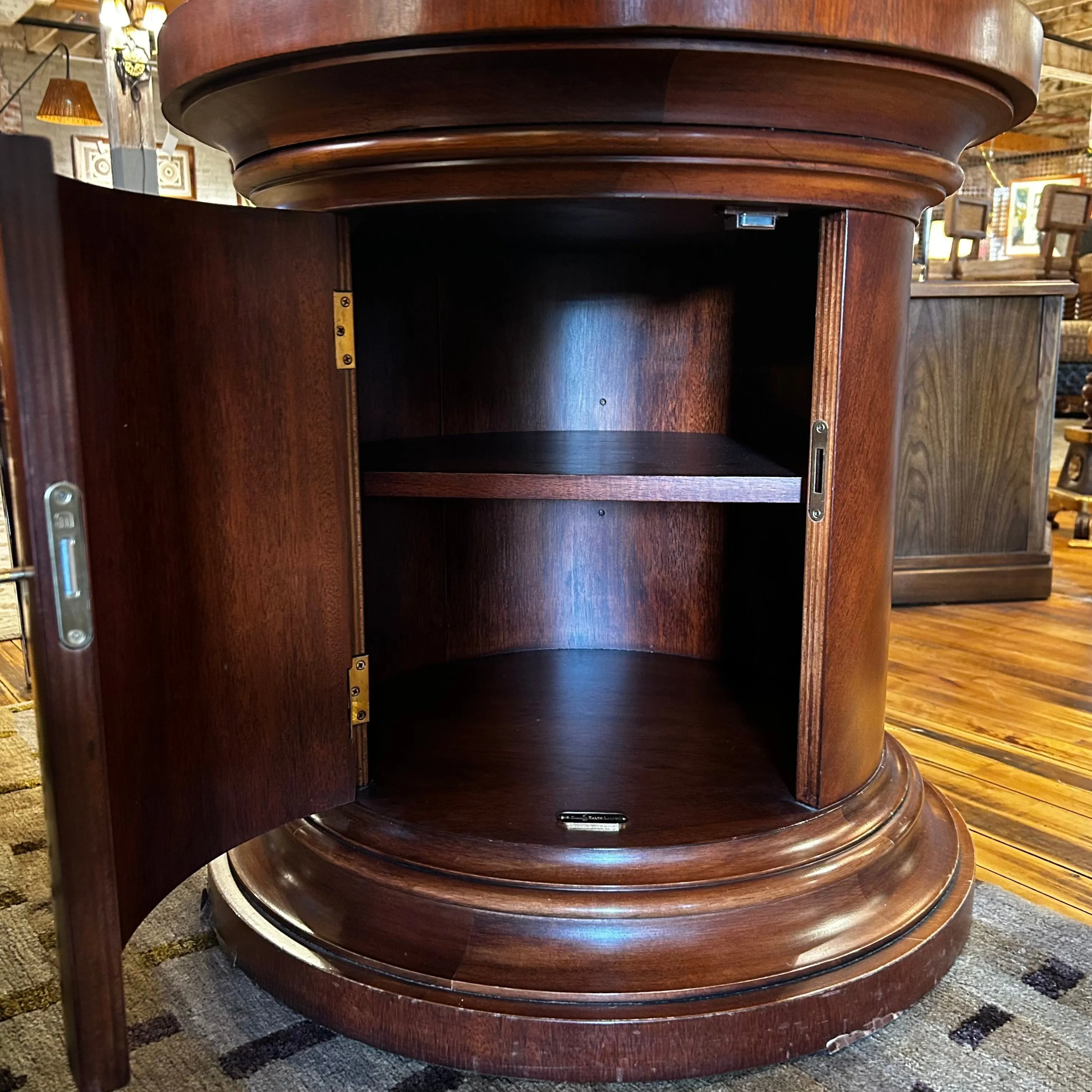 Ralph Lauren Side Cabinet, Column Shape, Round Top - 2 Available