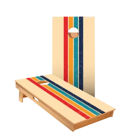 Retro Stripes Star Cornhole Boards