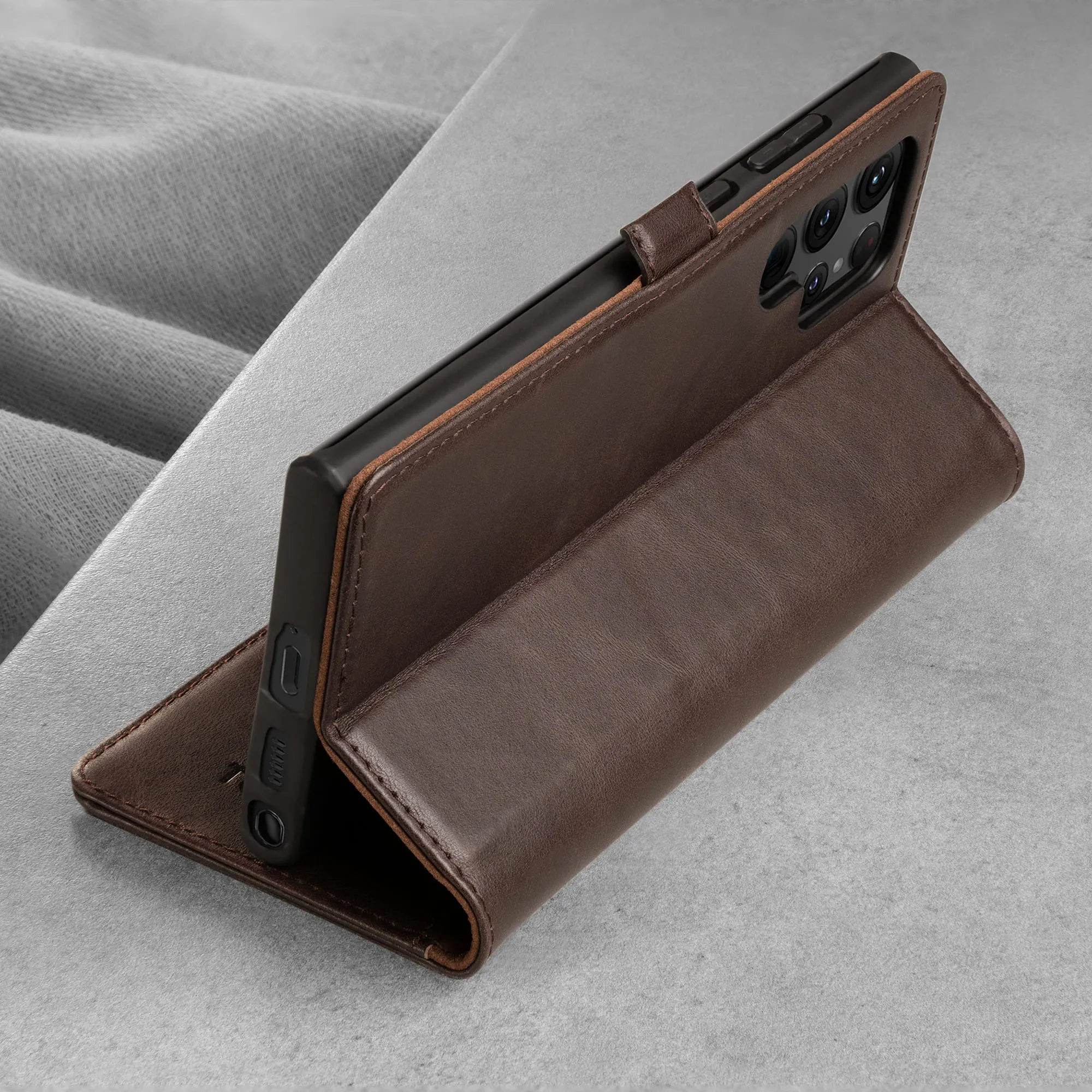 Samsung Galaxy S22 Ultra Leather Wallet Case (with Stand function)