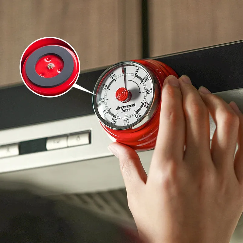 SHIMOYAMA Alarm Kitchen Timer Round Mechanical Countdown Time Reminder Cooking Baking Homework Teaching Timing Clock with Magnet