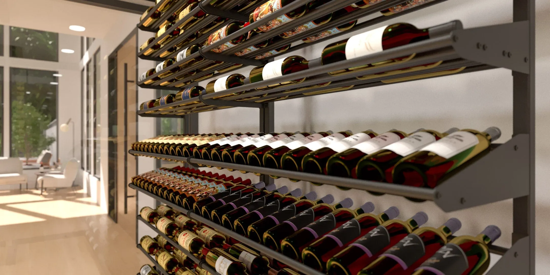 Showcase Series Display Kit Wine Rack, Wine Display Racks (78 - 105 Bottles)