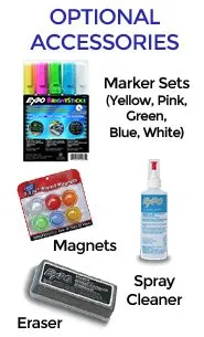 Silver Trim Metal Frame 8.5x11 Wet Erase Black Magnetic Marker Board | Porcelain on Steel