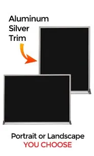 Silver Trim Metal Frame 8.5x11 Wet Erase Black Magnetic Marker Board | Porcelain on Steel