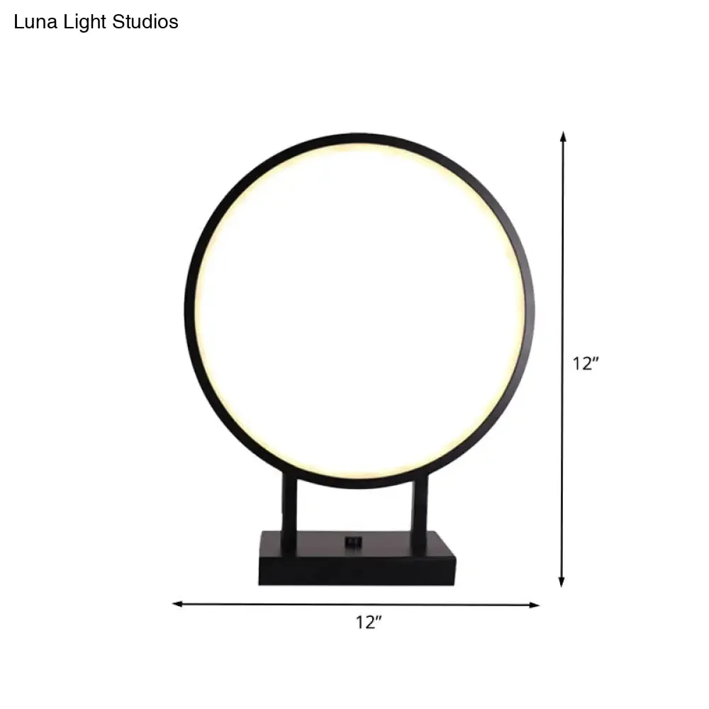 Sleek Minimalist Aluminum LED Desk Lamp - Black with Plug-In Cord, White/Warm Light - Ideal for Bedroom Tables