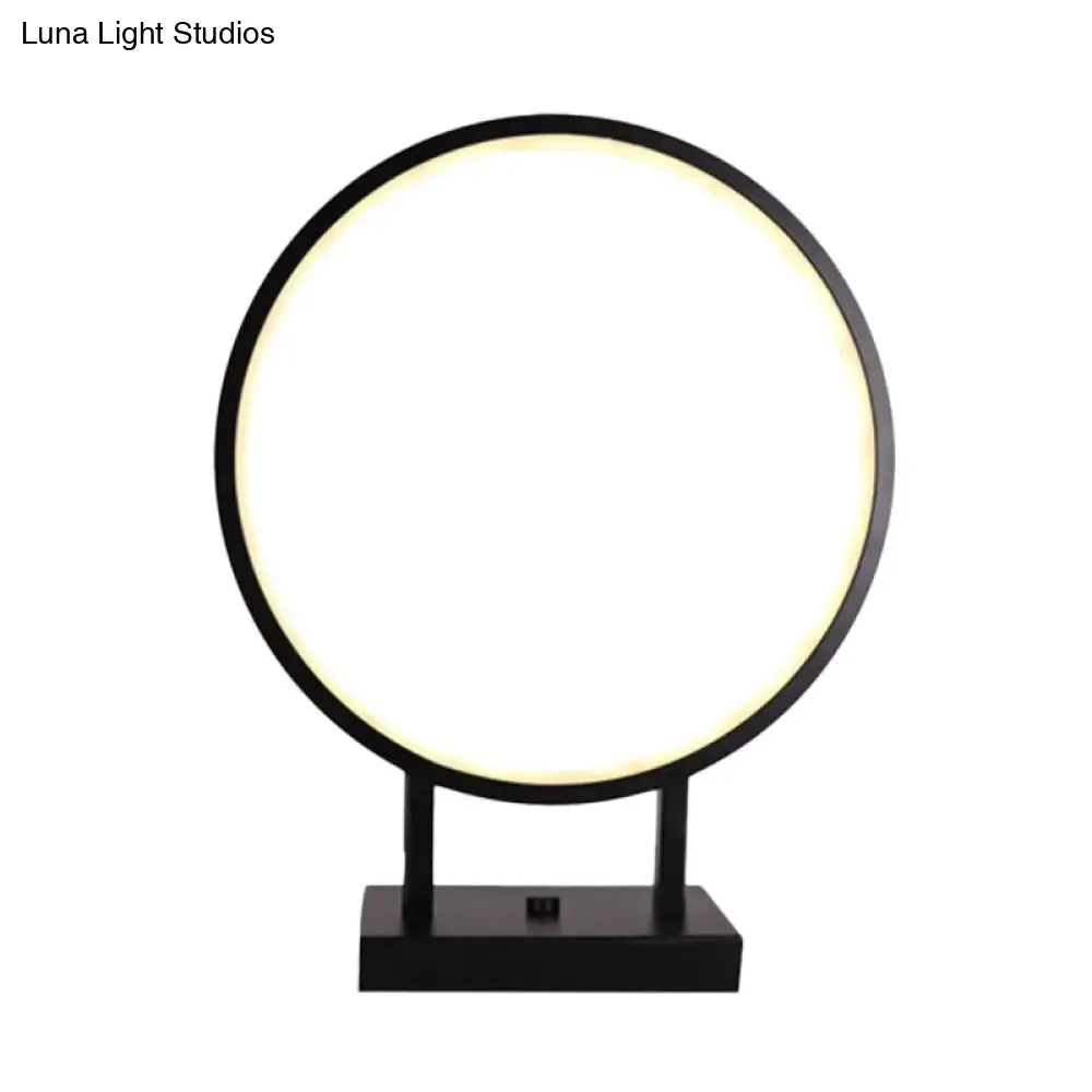 Sleek Minimalist Aluminum LED Desk Lamp - Black with Plug-In Cord, White/Warm Light - Ideal for Bedroom Tables