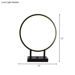 Sleek Minimalist Aluminum LED Desk Lamp - Black with Plug-In Cord, White/Warm Light - Ideal for Bedroom Tables