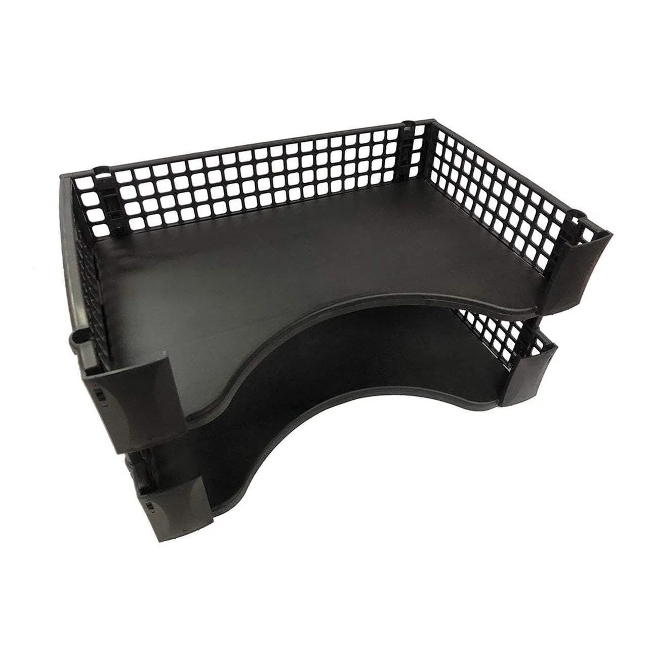 Stackable A4 Letter Tray Black - Pack of 2