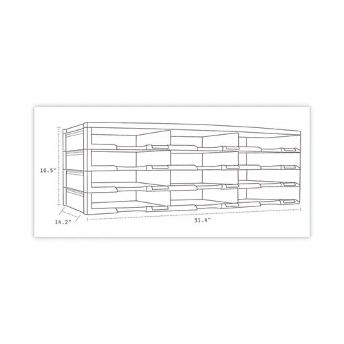 Storex Literature Organizer, 12 Compartments, 10.63 X 13.3 X 31.4, Black