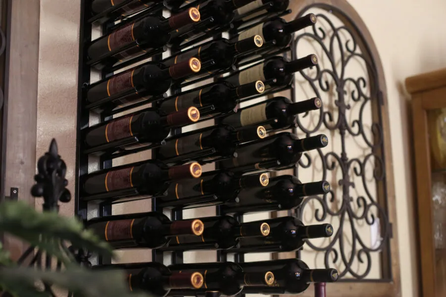 Straight Wall Rails - 2FT Metal Wine Rack (6 Bottles)