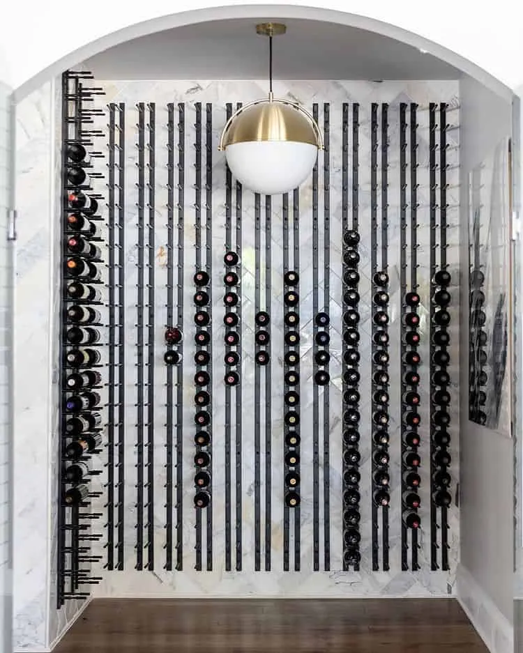 Straight Wall Rails - 2FT Metal Wine Rack (6 Bottles)