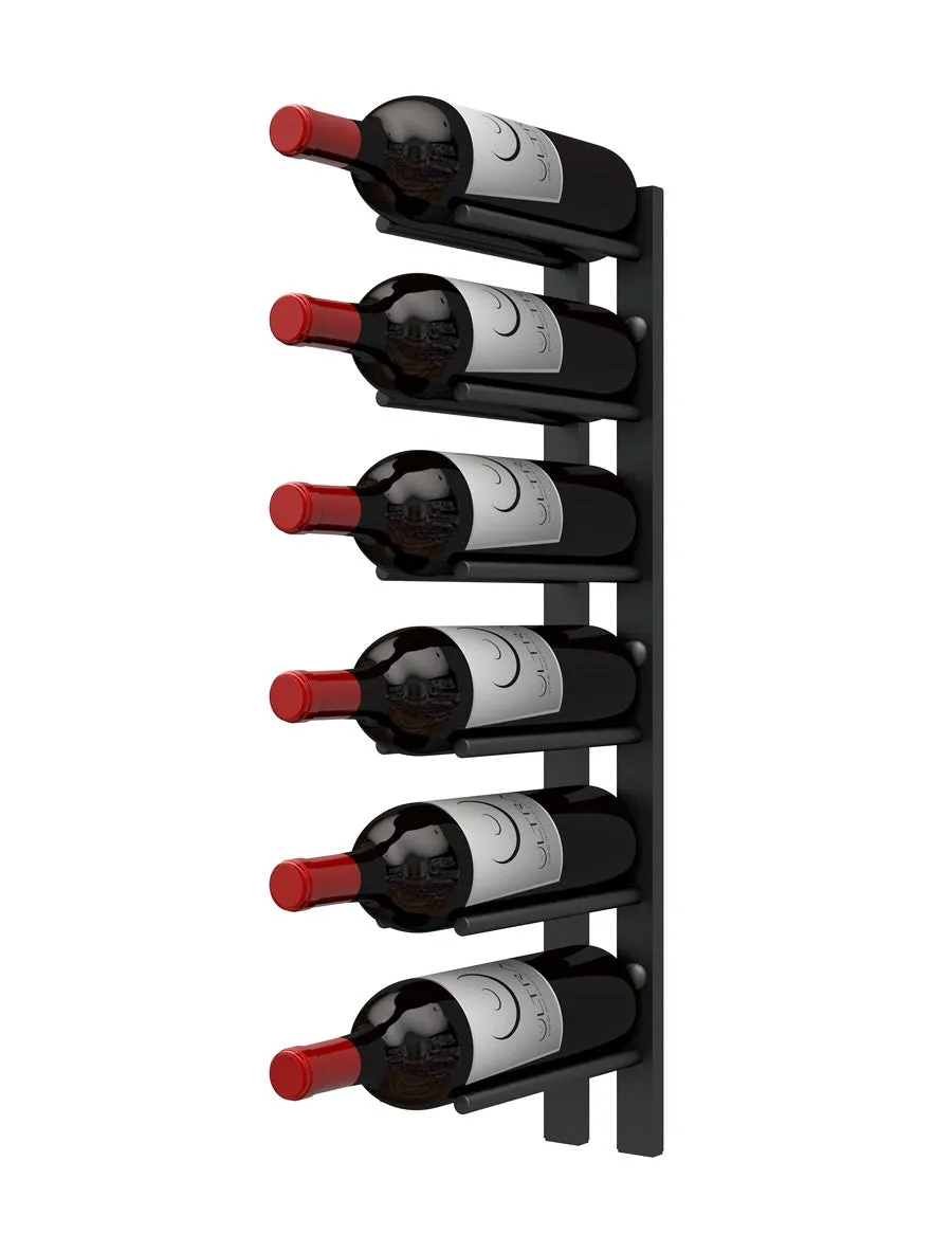 Straight Wall Rails - 2FT Metal Wine Rack (6 Bottles)