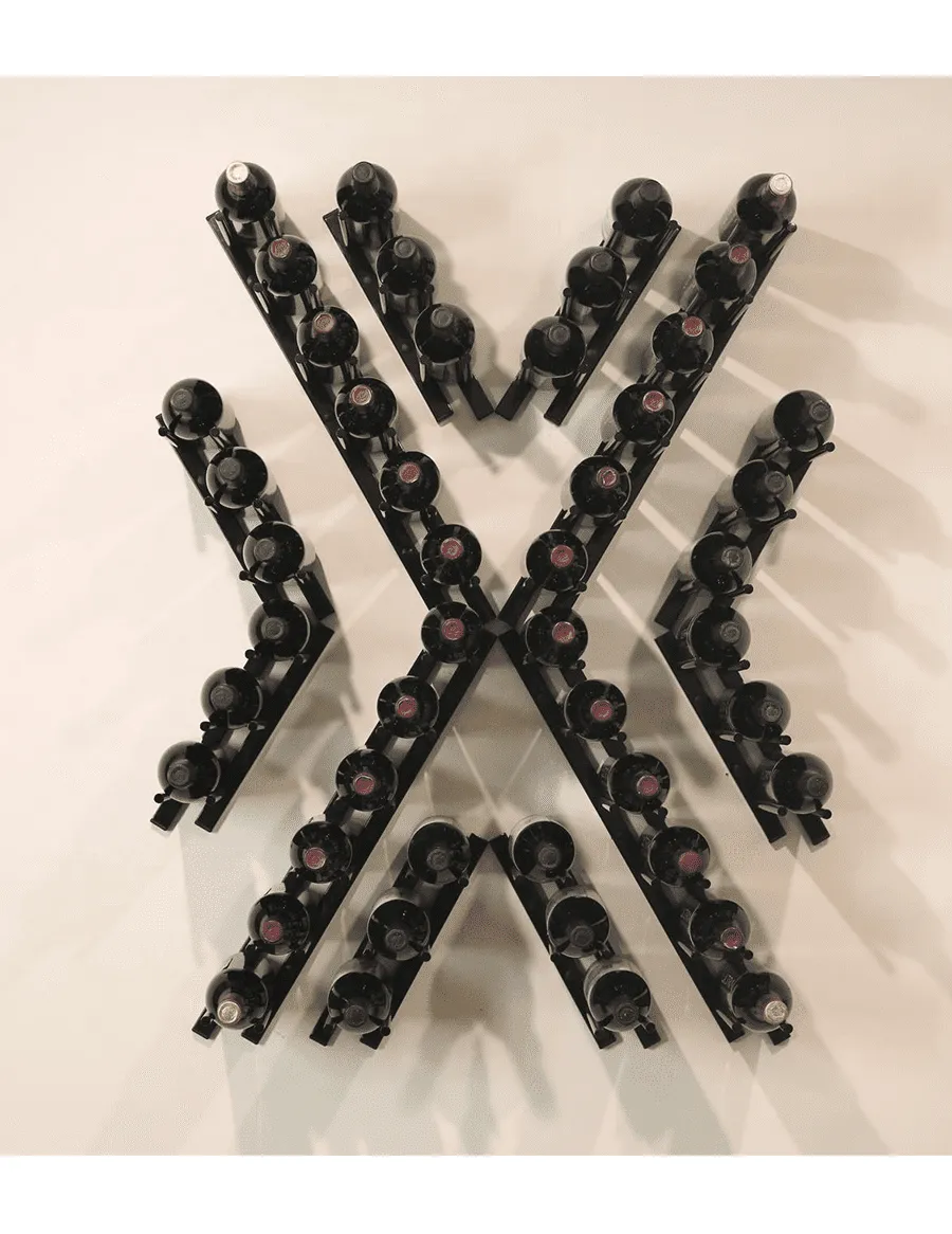 Straight Wall Rails - 2FT Metal Wine Rack (6 Bottles)