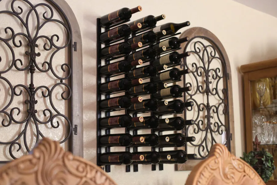 Straight Wall Rails - 2FT Metal Wine Rack (6 Bottles)