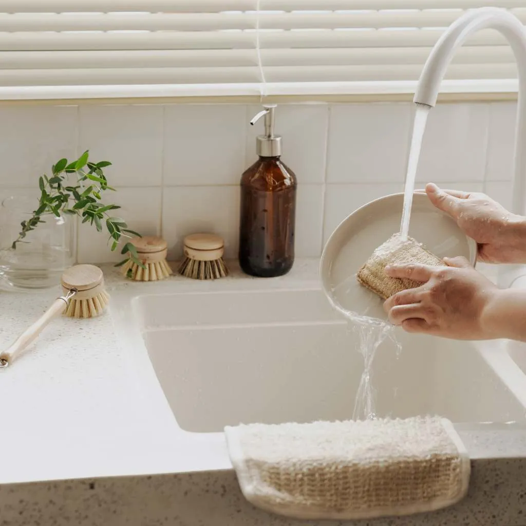 Sustainable Dish Brushes | 4 Piece Starter Set w/ Loofah Sponge