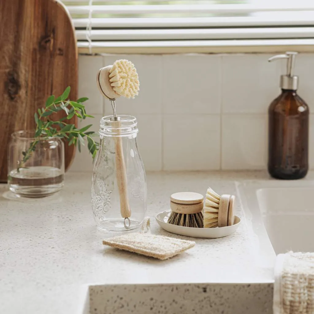 Sustainable Dish Brushes | 4 Piece Starter Set w/ Loofah Sponge