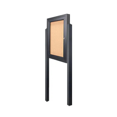 SwingCase Standing 31x31 Outdoor Bulletin Board Enclosed with 2 Posts (One Door)