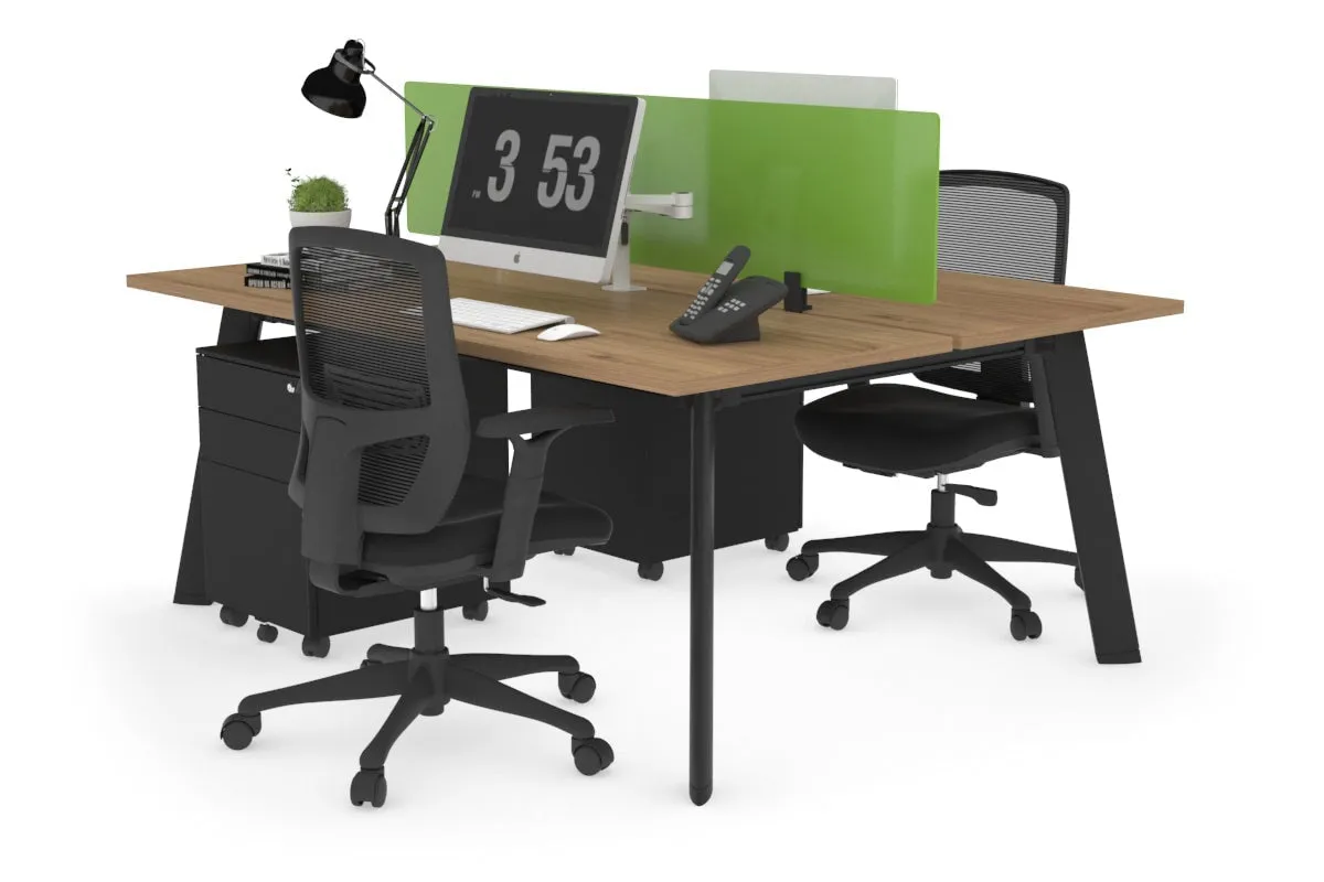 Switch - 2 Person Workstation Black Frame [1200L x 700W]