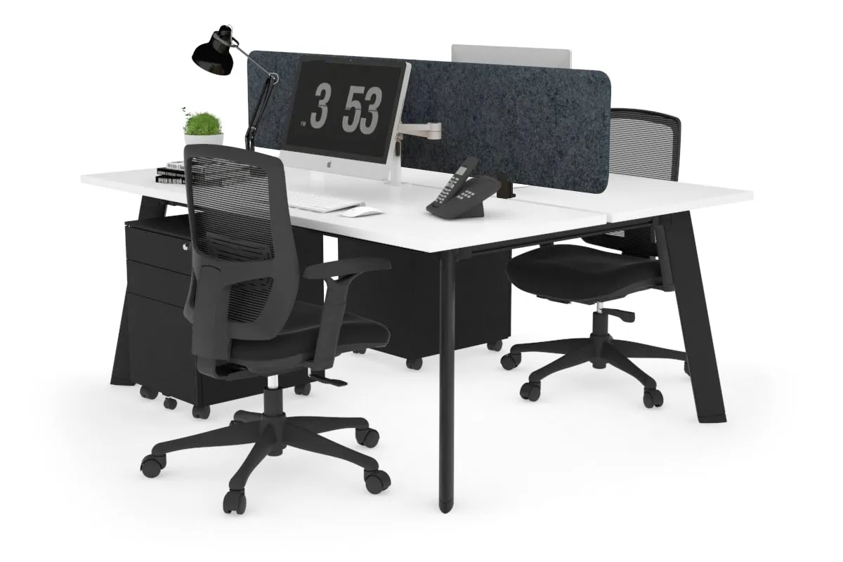 Switch - 2 Person Workstation Black Frame [1200L x 700W]