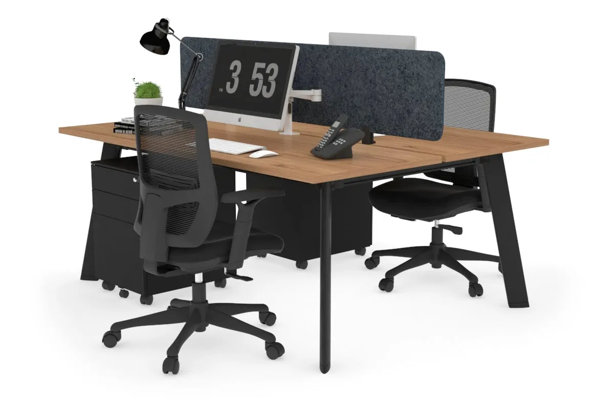 Switch - 2 Person Workstation Black Frame [1200L x 700W]