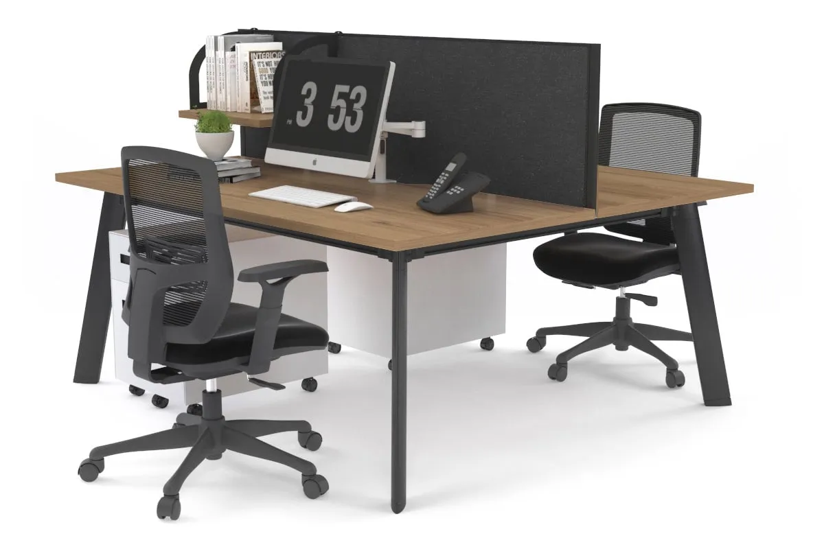 Switch - 2 Person Workstation Black Frame [1200L x 700W]