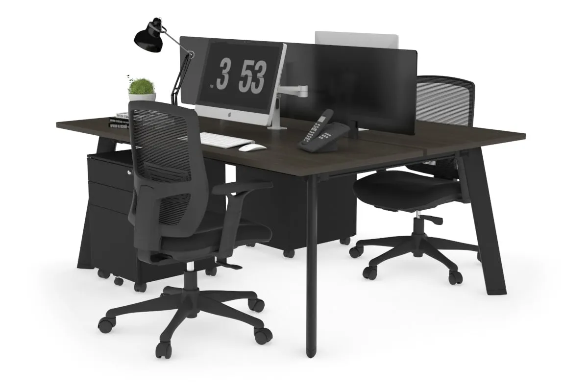 Switch - 2 Person Workstation Black Frame [1200L x 700W]