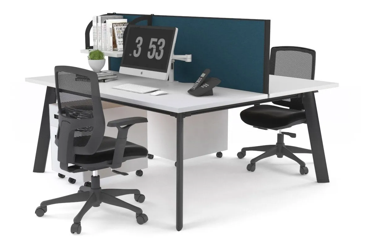 Switch - 2 Person Workstation Black Frame [1200L x 700W]