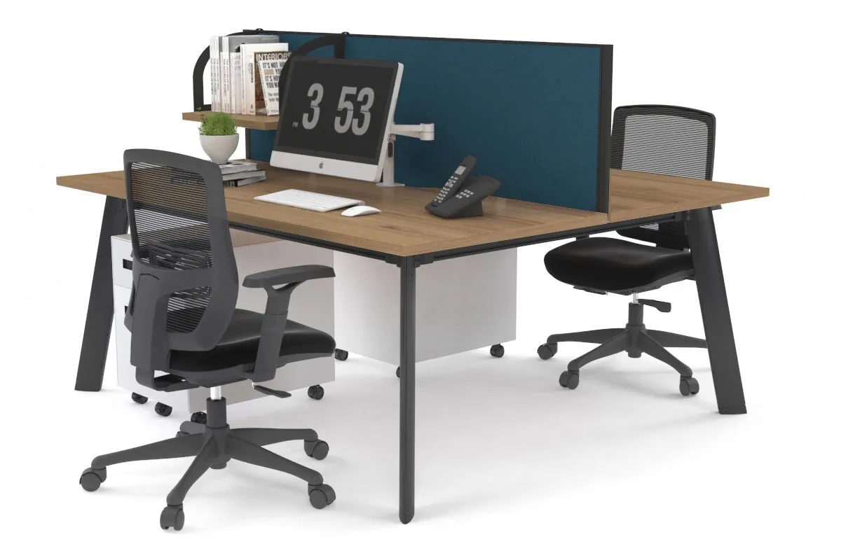 Switch - 2 Person Workstation Black Frame [1200L x 700W]