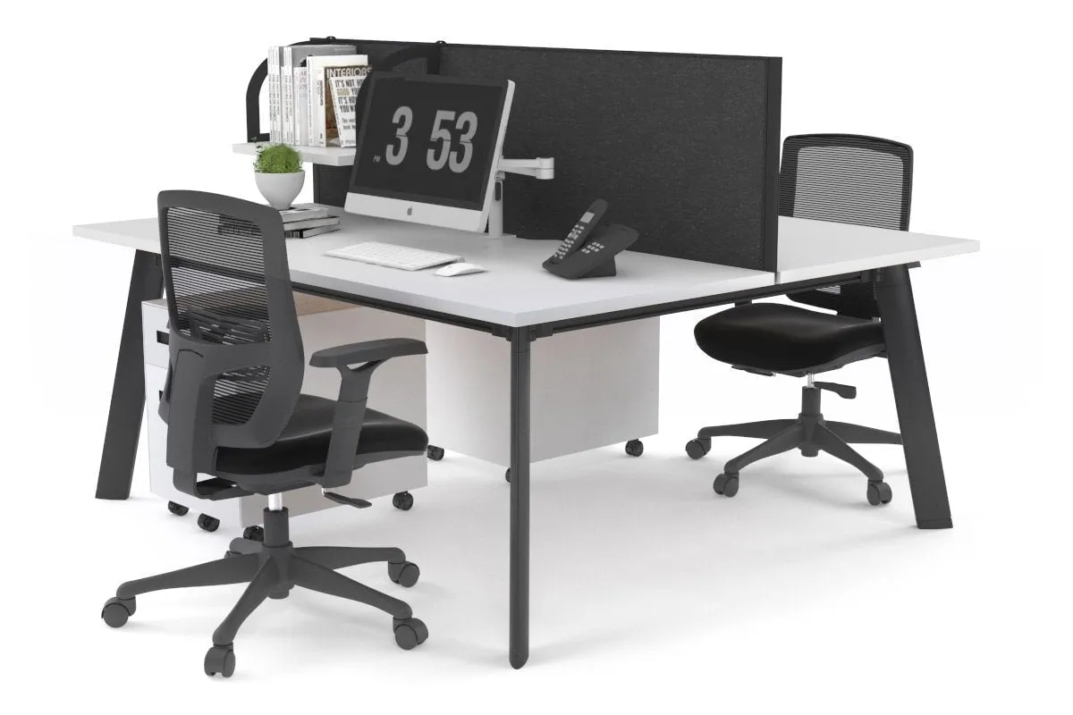 Switch - 2 Person Workstation Black Frame [1200L x 700W]