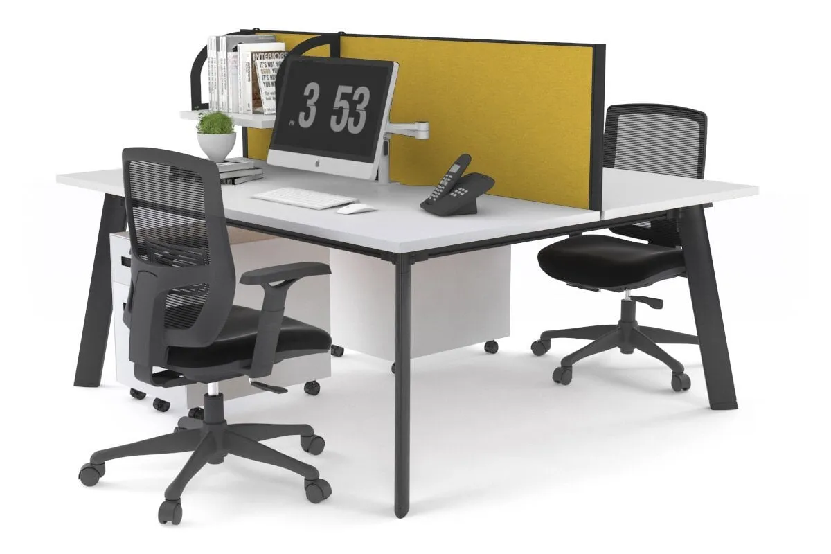 Switch - 2 Person Workstation Black Frame [1200L x 700W]