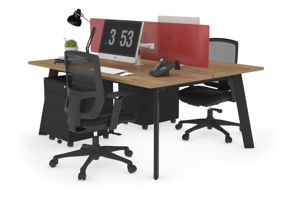 Switch - 2 Person Workstation Black Frame [1200L x 700W]
