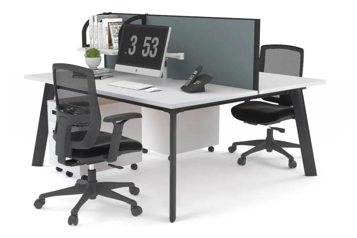 Switch - 2 Person Workstation Black Frame [1200L x 700W]