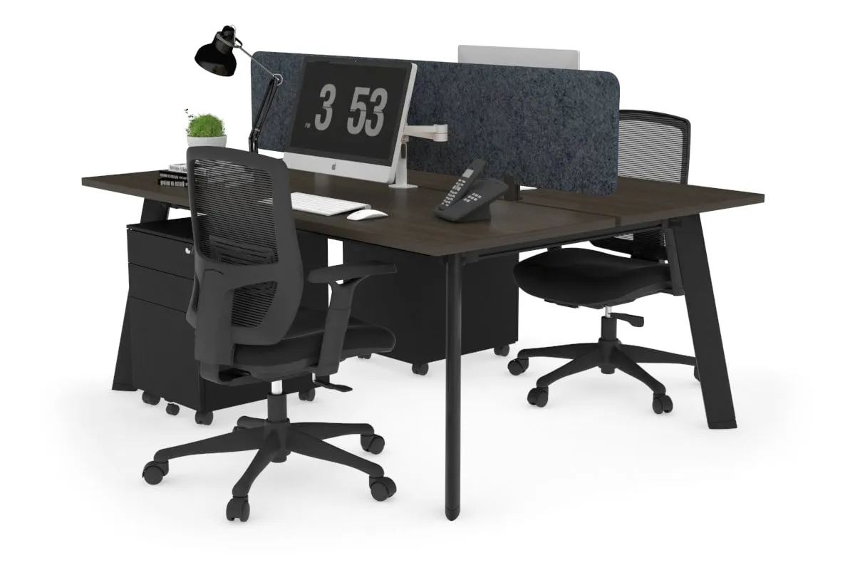 Switch - 2 Person Workstation Black Frame [1200L x 700W]