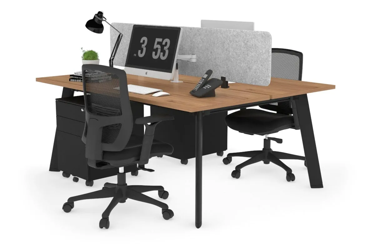 Switch - 2 Person Workstation Black Frame [1200L x 700W]