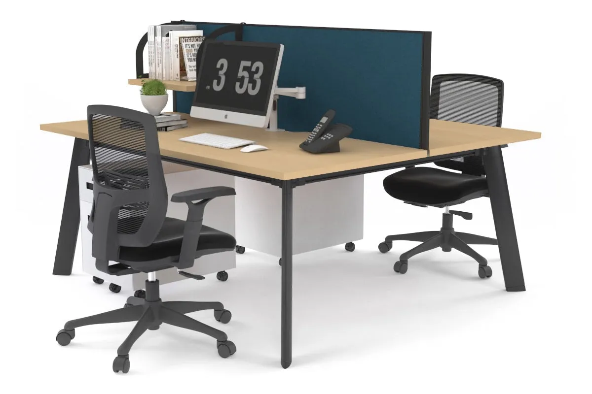 Switch - 2 Person Workstation Black Frame [1200L x 700W]