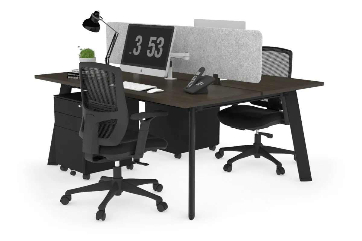 Switch - 2 Person Workstation Black Frame [1200L x 700W]
