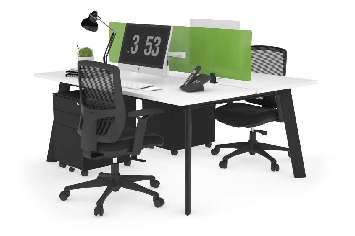 Switch - 2 Person Workstation Black Frame [1200L x 700W]